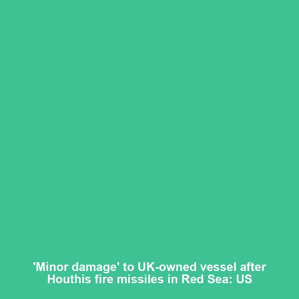 'Minor damage' to UK-owned vessel after Houthis fire missiles in Red Sea: US