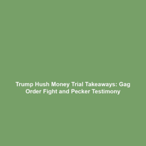 Trump Hush Money Trial Takeaways: Gag Order Fight and Pecker Testimony