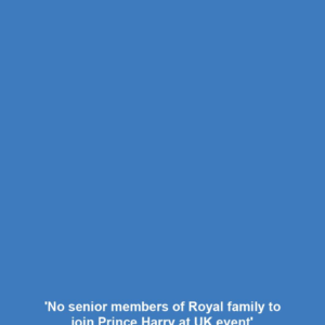 'No senior members of Royal family to join Prince Harry at UK event'
