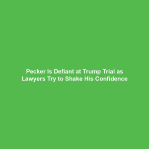 Pecker Is Defiant at Trump Trial as Lawyers Try to Shake His Confidence