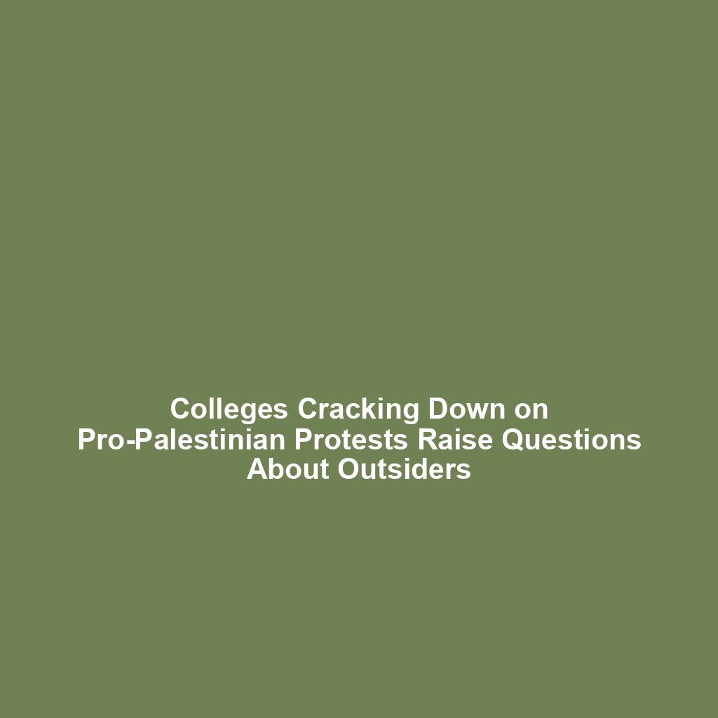 Colleges Cracking Down on Pro-Palestinian Protests Raise Questions About Outsiders