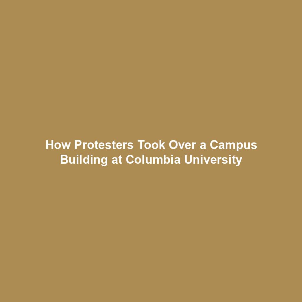 How Protesters Took Over a Campus Building at Columbia University