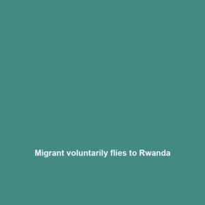 Migrant voluntarily flies to Rwanda