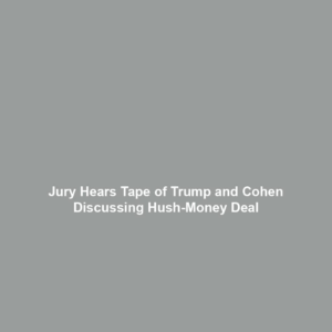 Jury Hears Tape of Trump and Cohen Discussing Hush-Money Deal